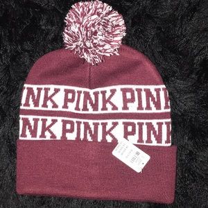 VS PINK Burgundy Beanie